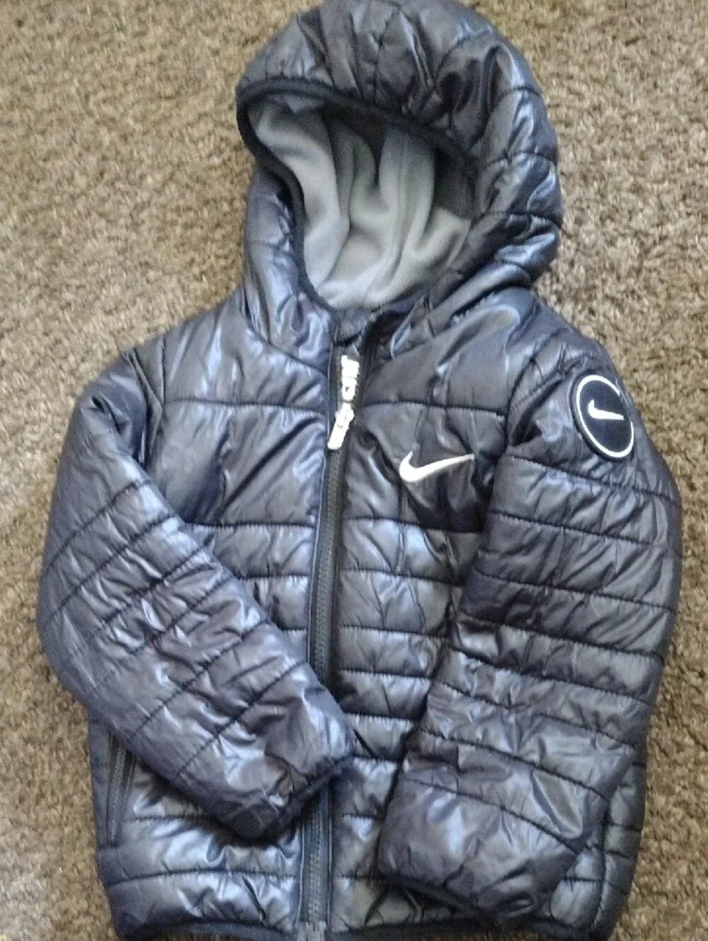 Nike Black Boys' Hooded Puffer Jacket